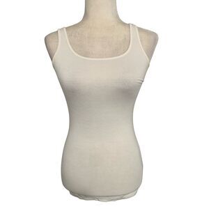 Halogen Womens Solid White Scoop Neck Jersey Tank Top rayon spandex Xs